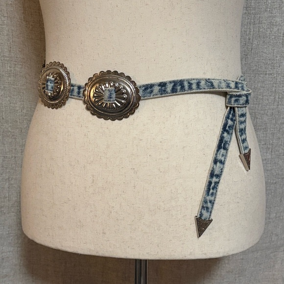Blue Denim Concho Belt - Picture 1 of 9